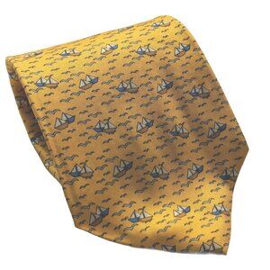 Sailboats High Seas Yellow Silk Tie